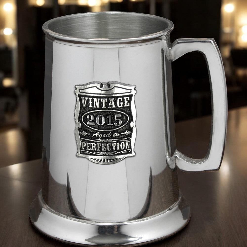 English Factory 10th Anniversary Gift 2015 Vintage Years Pewter Beer Mug Tankard