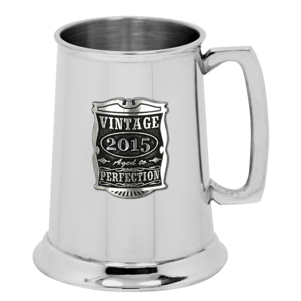 english factory 10th Anniversary Gift 2015 Vintage Years Pewter Beer Mug Tankard