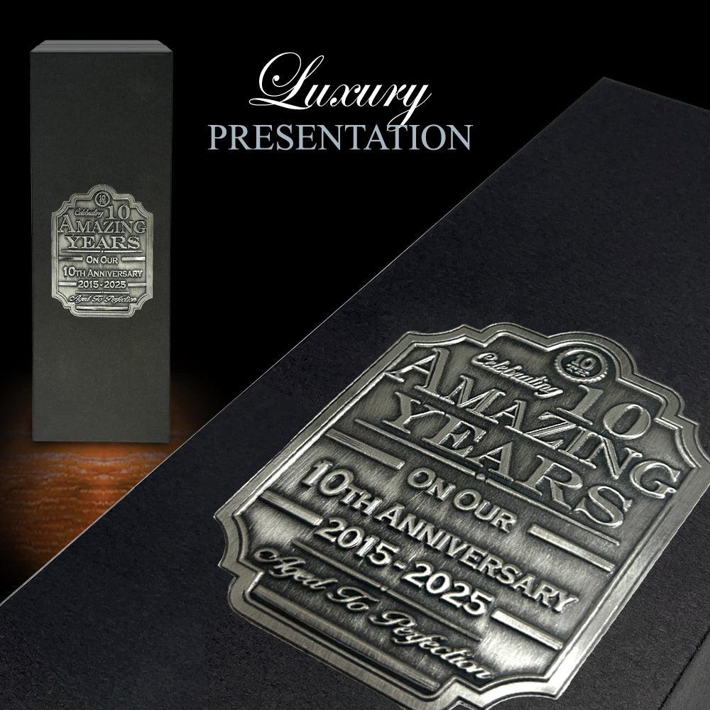 English Factory 10th Wedding Anniversary Whisky Gift Set Bottle & Box 2015-2025