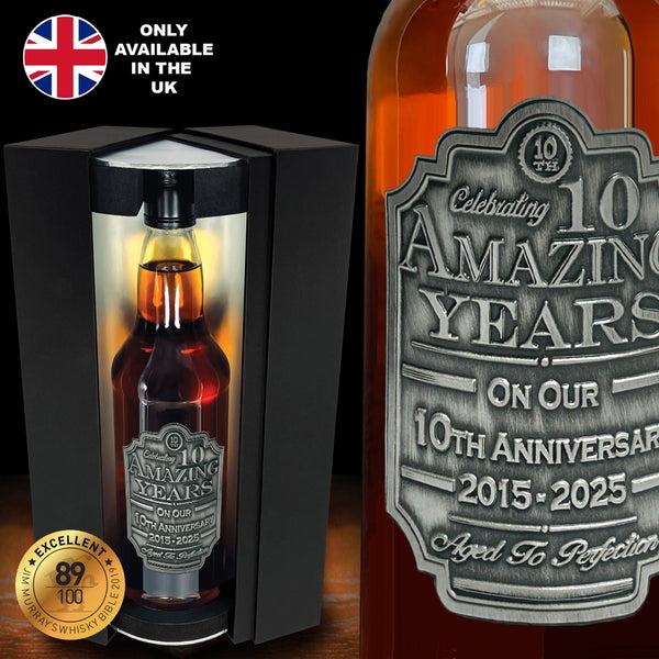 english factory 10th Wedding Anniversary Whisky Gift Set Bottle & Box 2015-2025
