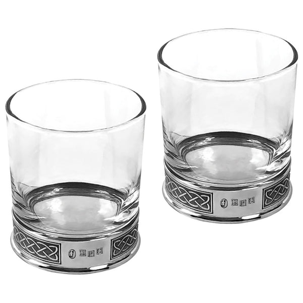 english factory 11oz Celtic Pewter Whisky Glass Tumbler Set of 2