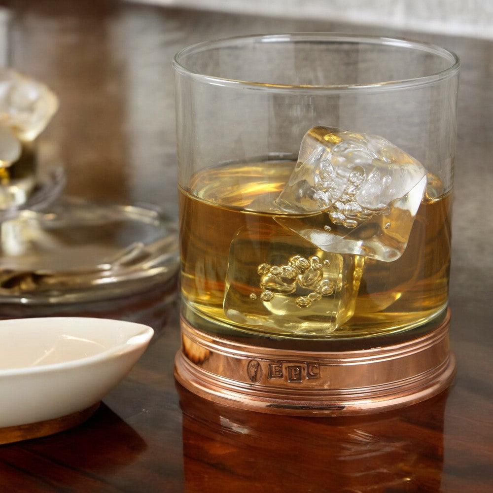 English Factory 11oz Copper Pewter Rose Whisky Glass Tumbler