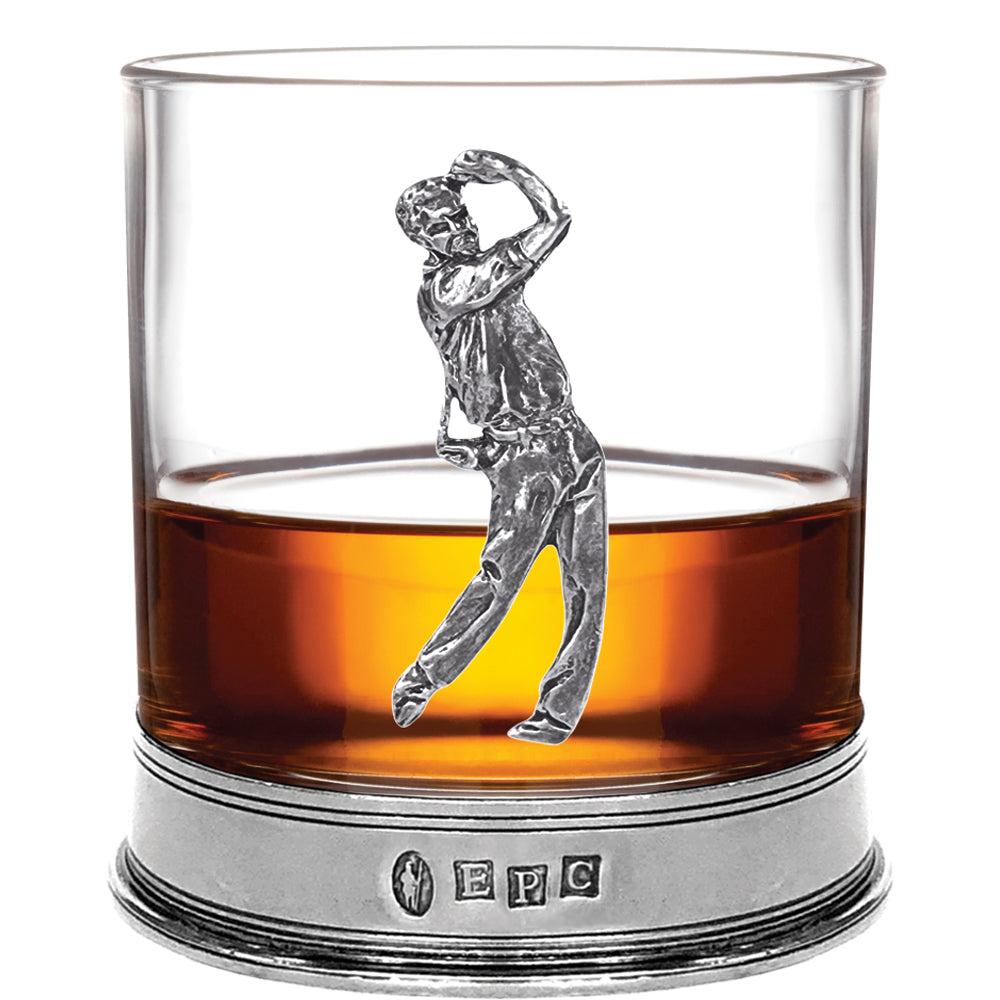 English Factory 11oz Golf Pewter Whisky Glass Tumbler