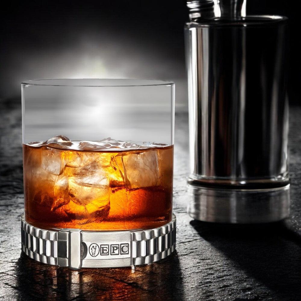 English Factory 11oz Iconic Pewter Watch Bracelet Whisky Glass Tumbler