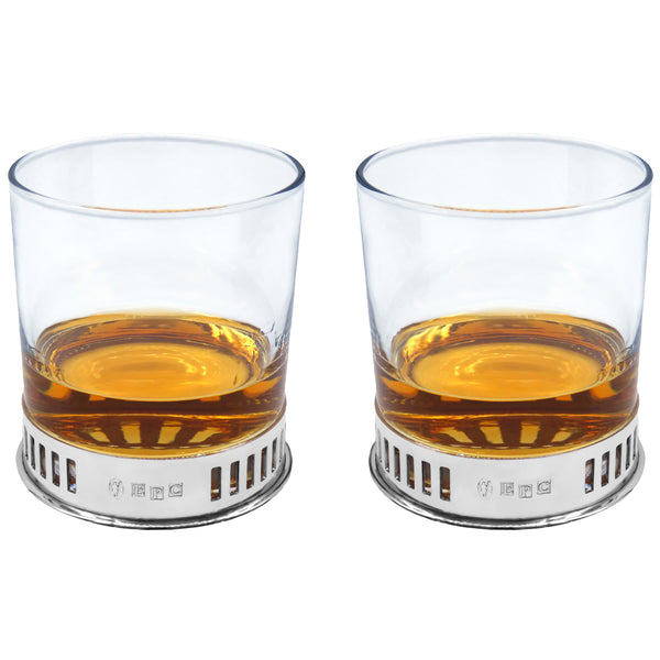 english factory 11oz MONACO WHISKEY OR RUM DOUBLE GLASS TUMBLER SET