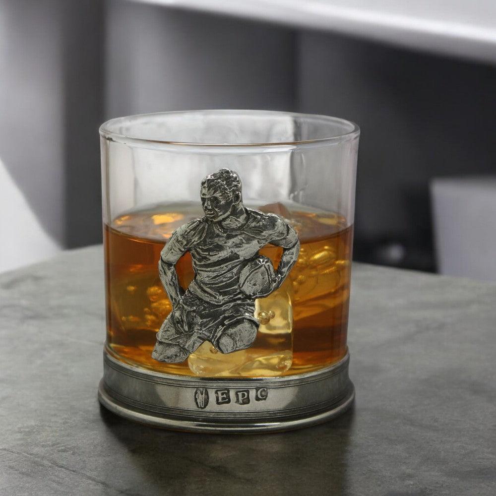 English Factory 11oz Rugby Pewter Whisky Glass Tumbler