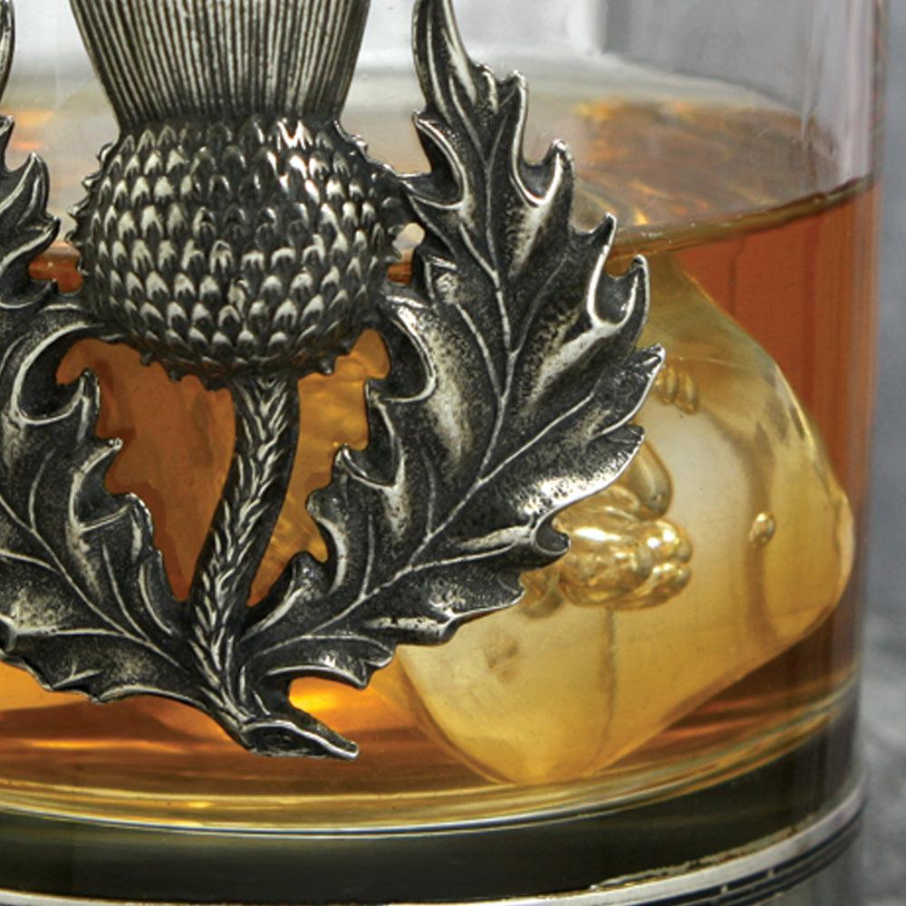 English Factory 11oz Scottish Thistle Pewter Whisky Glass Tumbler Set Of 2