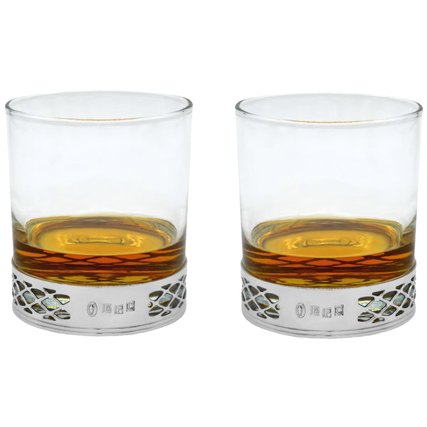 english factory 11oz UISGE BEATHA WHISKEY OR RUM DOUBLE GLASS TUMBLER SET