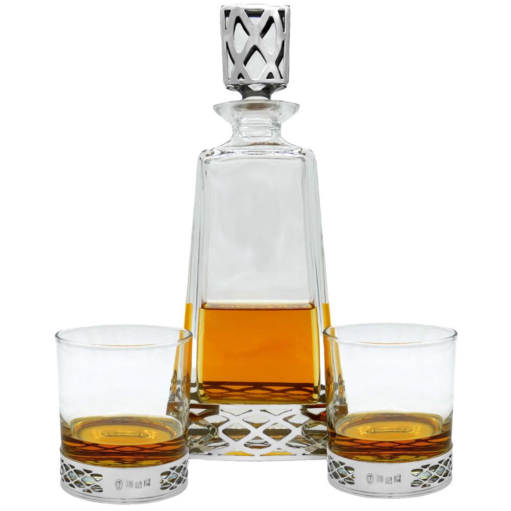 English Factory 11oz UISGE BEATHA WHISKEY OR RUM DOUBLE GLASS TUMBLER SET