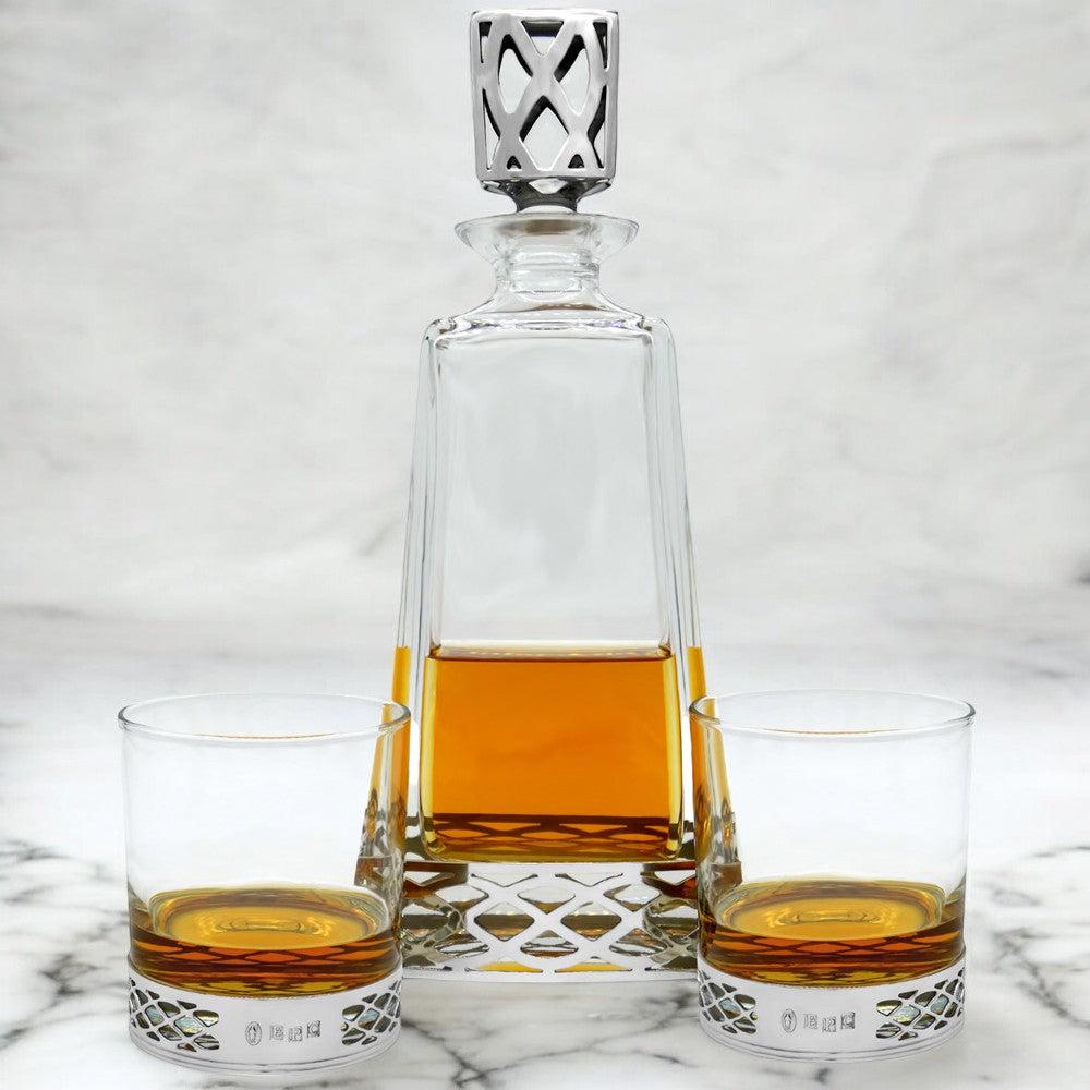 English Factory 11oz UISGE BEATHA WHISKEY OR RUM DOUBLE GLASS TUMBLER SET
