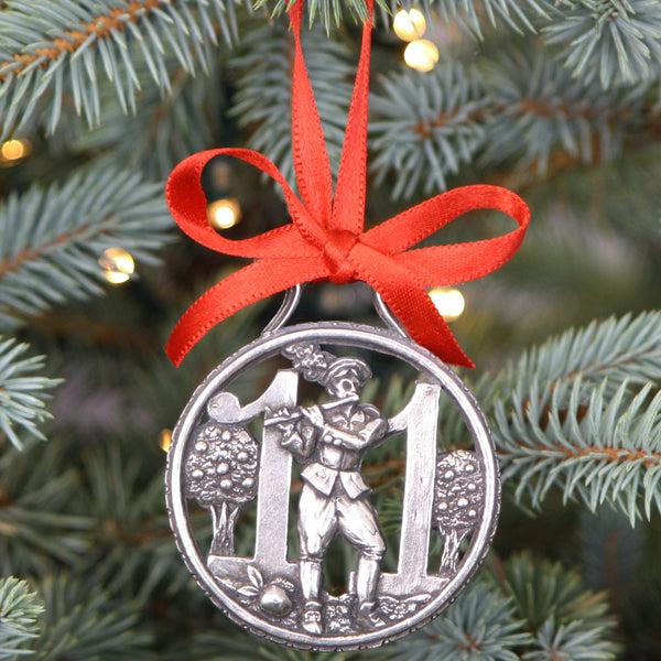 english factory 11th Day Of Christmas Tree Pewter Ornament Bauble Decoration