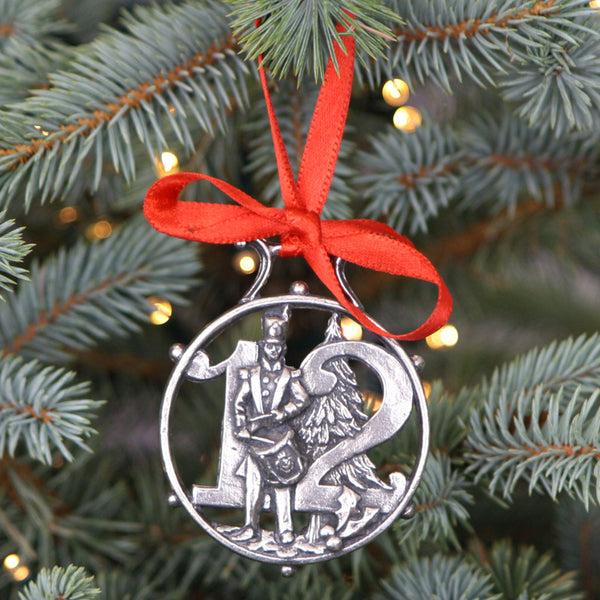 english factory 12th Day Of Christmas Tree Pewter Ornament Bauble Decoration english factory 12th Day Of Christmas Tree Pewter Ornament Bauble Decoration