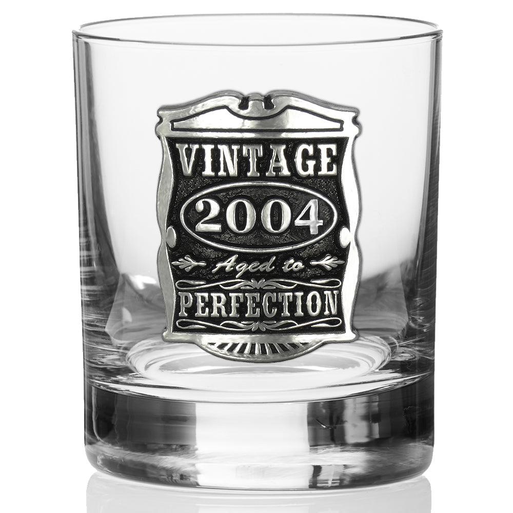 English Factory 21st Birthday Gift 2004 Vintage Years Pewter Whisky Glass Tumbler