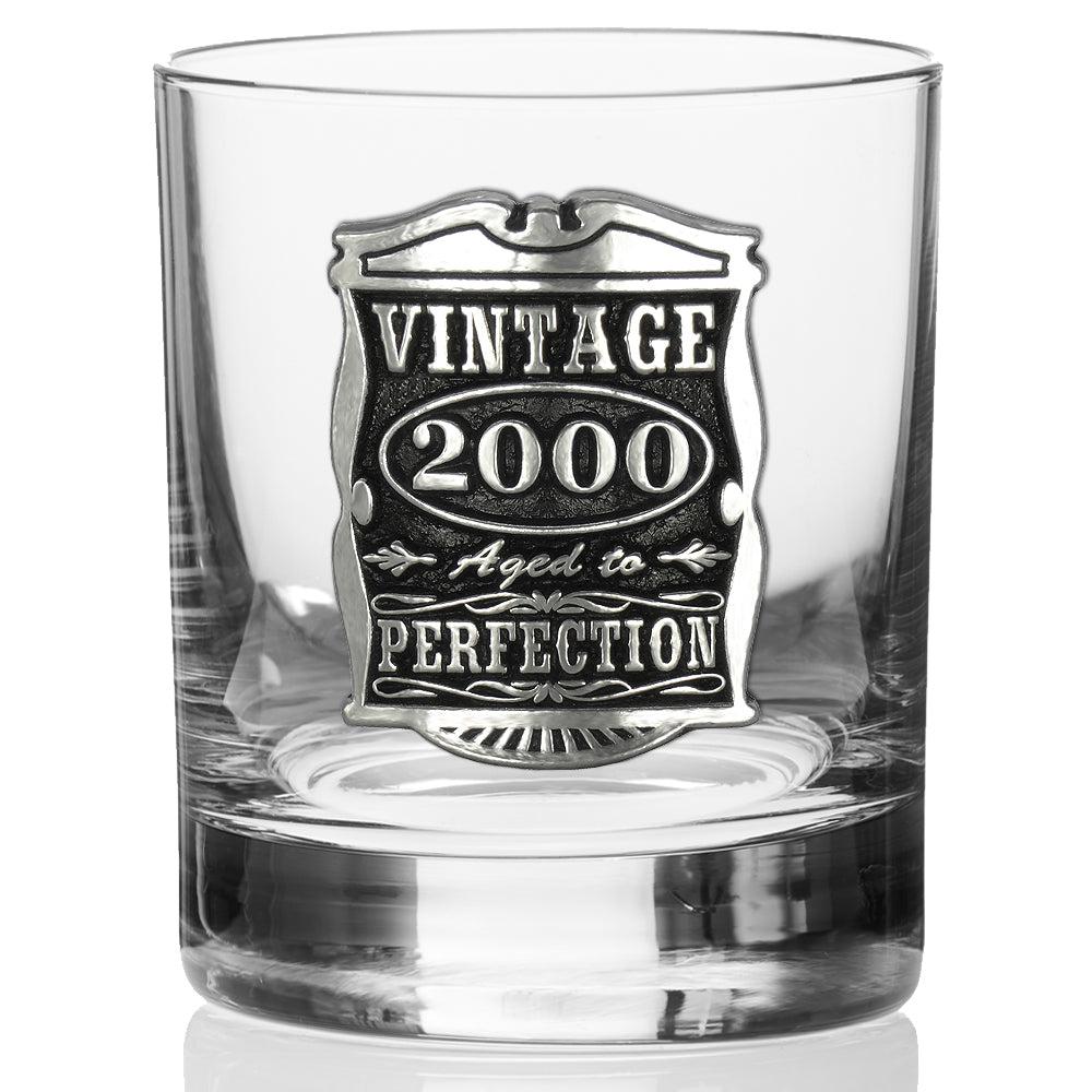 English Factory 25th Birthday Or Anniversary Gift 2000 Vintage Years Pewter Whisky Glass Tumbler