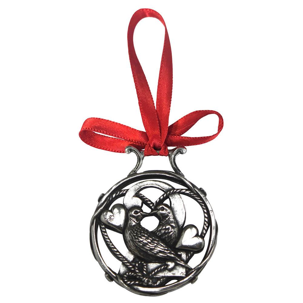 English Factory 2nd Day Of Christmas Tree Pewter Ornament Bauble Decoration