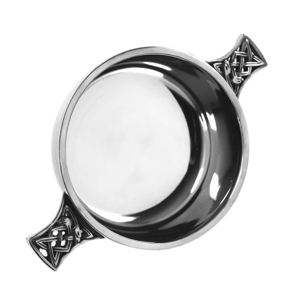 english factory 3 Inch Celtic Knot Handle Pewter Quaich Bowl