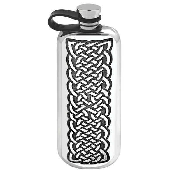 english factory 3oz Top Pocket Pewter Hip Flask with Celtic Knot Design and Flexi Cap
