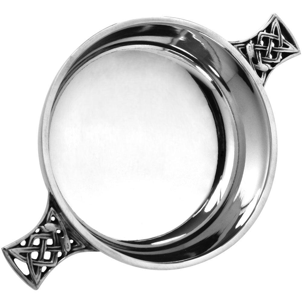 English Factory 4.5 Inch Brass Celtic Band Pewter Quaich Bowl