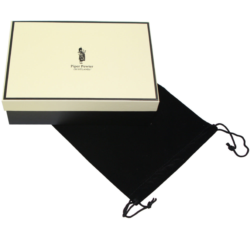 English Factory 4 Inch Celtic Knot Handle Pewter Quaich Bowl