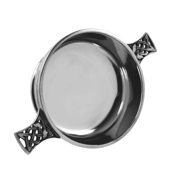 english factory 4 Inch Celtic Knot Handle Pewter Quaich Bowl