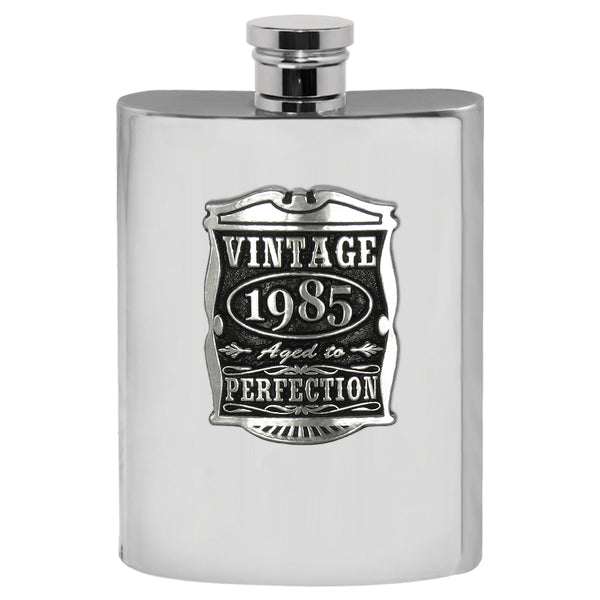 english factory 40th Birthday or Anniversary Gift 19845 Vintage Years Pewter Hip Flask