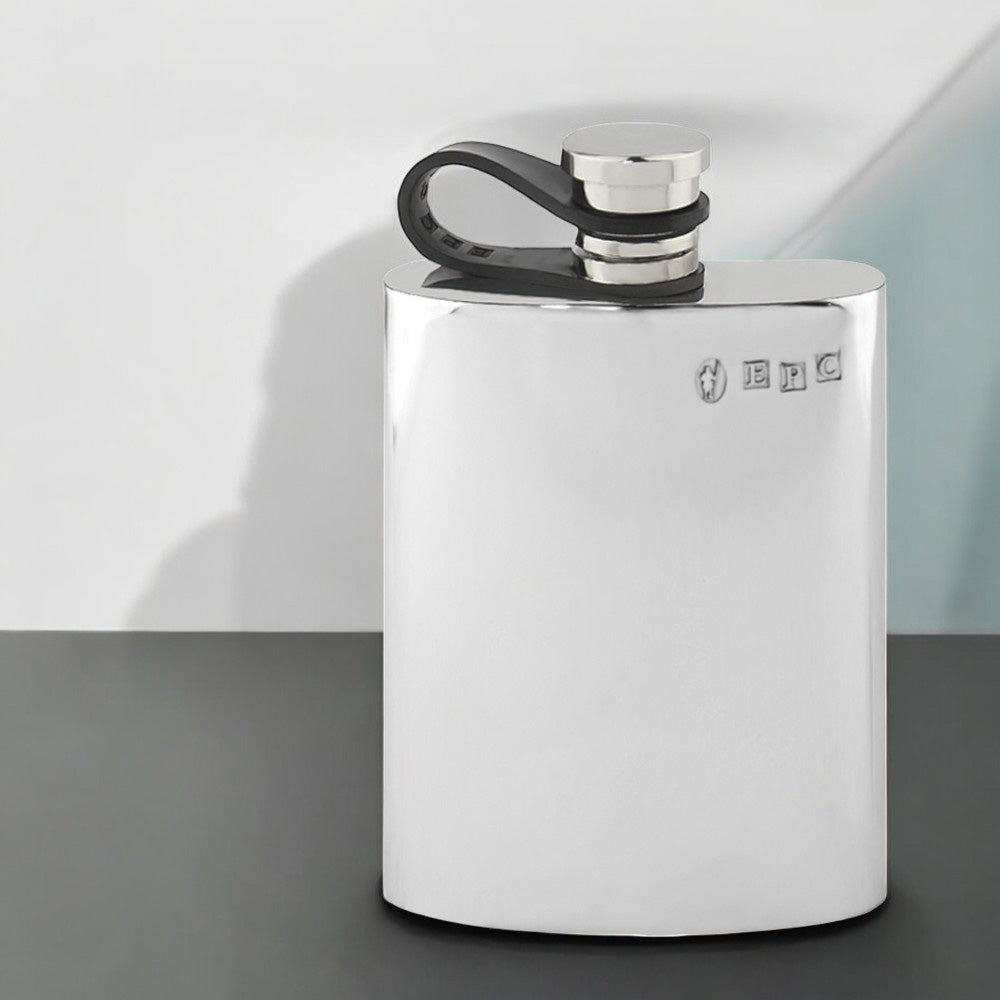 English Factory 4oz Pewter Hip Flask With Flexi Cap