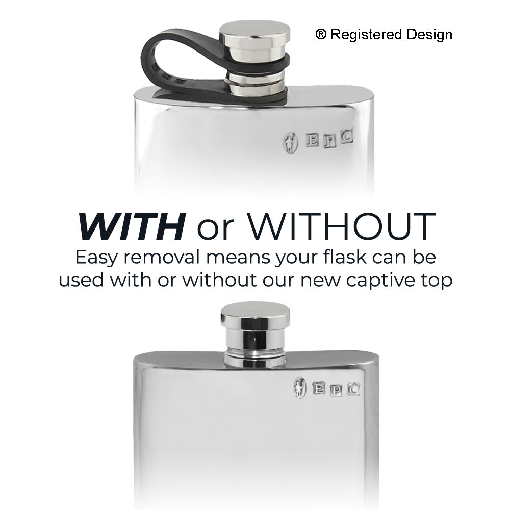 English Factory 4oz Pewter Hip Flask With Flexi Cap