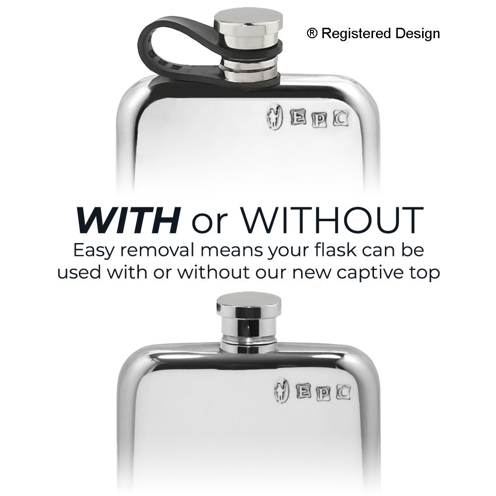 English Factory 4oz Pewter Purse Hip Flask With Flexi Cap