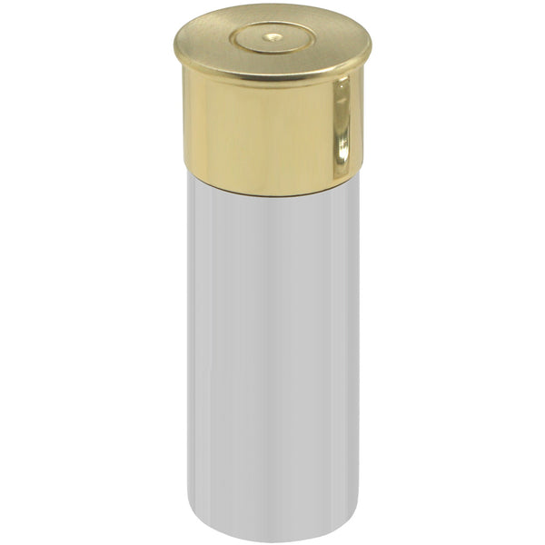 english factory 4oz Pewter Shotgun Cartridge Hip Flask with Brass Lid