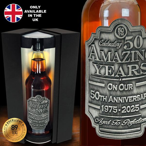 english factory 50th Anniversary Whisky Gift Set Bottle & Box 1975-2025