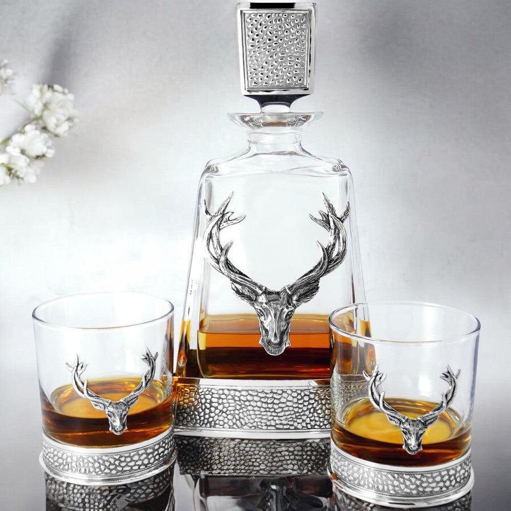 English Factory 600ml Whisky Wine & Spirit REGAL STAG MEDIUM PEWTER DECANTER