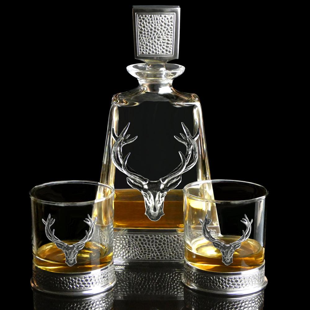 English Factory 600ml Whisky Wine & Spirit REGAL STAG MEDIUM PEWTER DECANTER