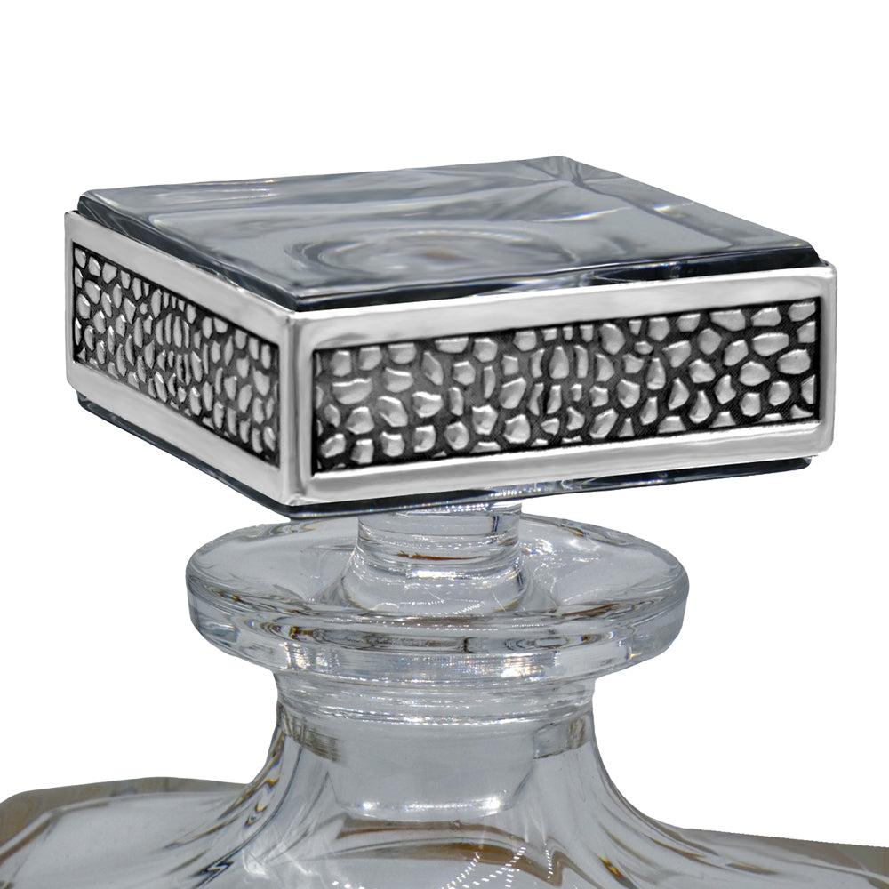 English Factory 650ml Whisky Wine & Spirit MANHATTAN RECTANGULAR PEWTER DECANTER