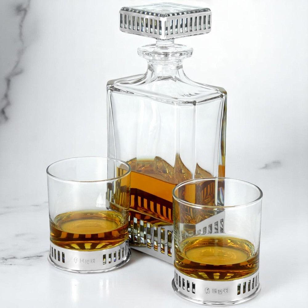 English Factory 650ml Whisky Wine & Spirit MONACO RECTANGULAR PEWTER DECANTER