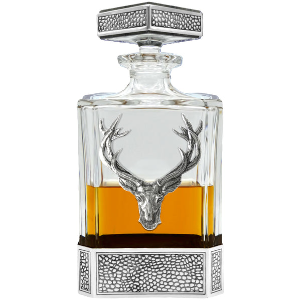 english factory 650ml Whisky Wine & Spirit REGAL STAG RECTANGULAR PEWTER DECANTER