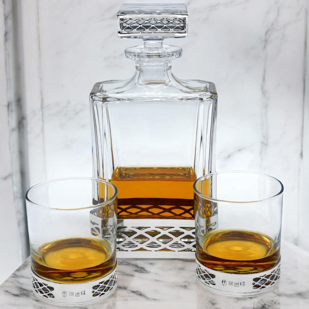 English Factory 650ml Whisky Wine & Spirit UISGE BEATHA RECTANGULAR PEWTER DECANTER