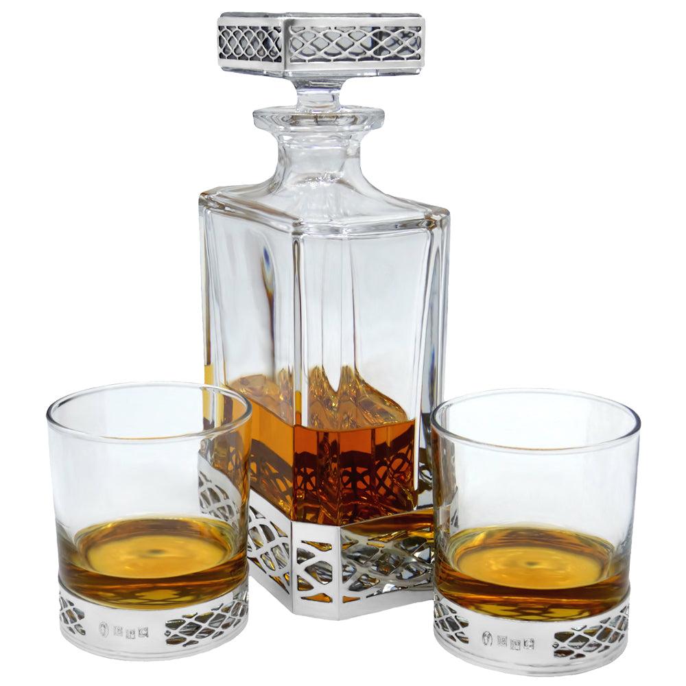 English Factory 650ml Whisky Wine & Spirit UISGE BEATHA RECTANGULAR PEWTER DECANTER