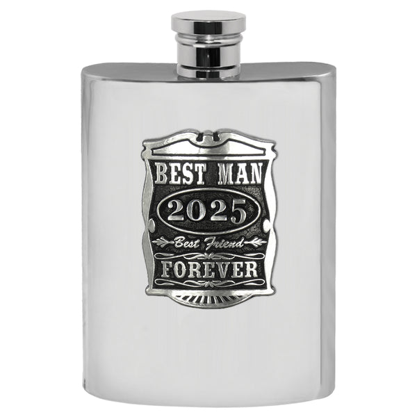english factory 6oz Best Man Pewter Hip Flask - Perfect Wedding Party Gifts 2025