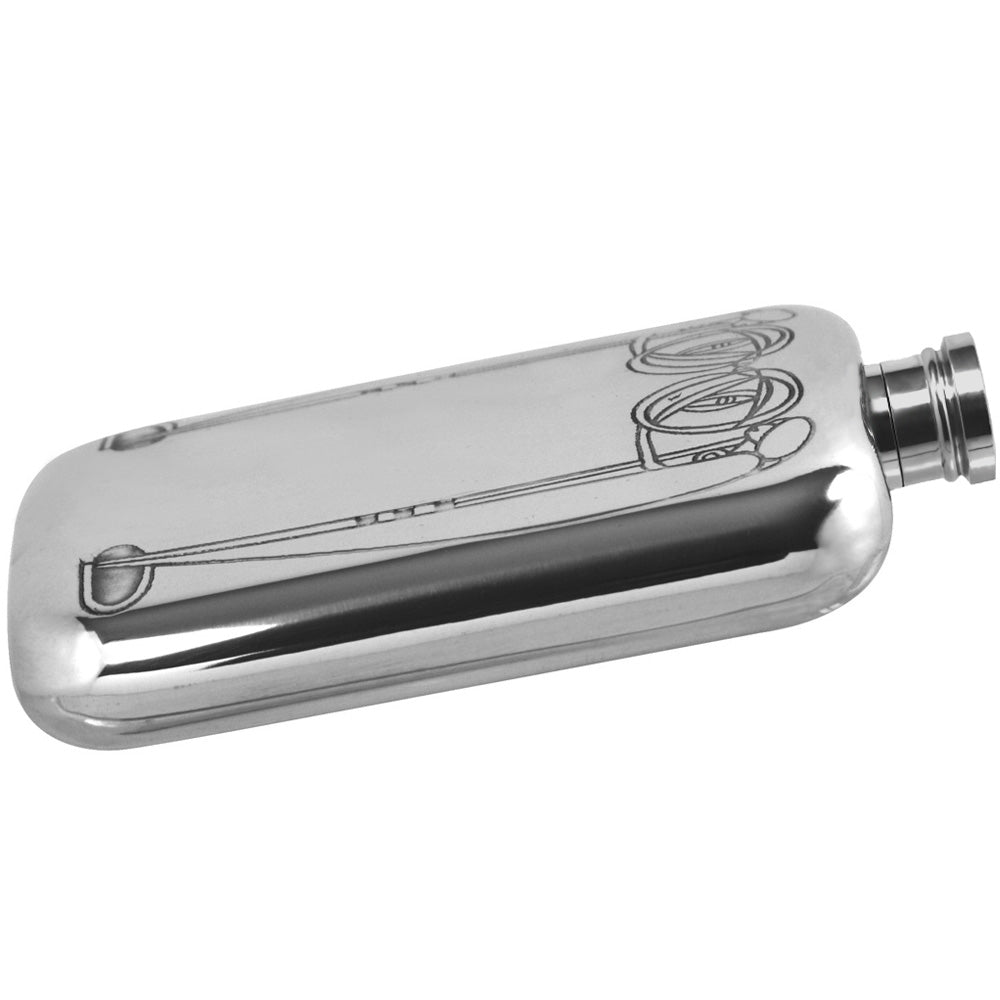 English Factory 6oz Charles Rennie Mackintosh Pewter Hip Flask