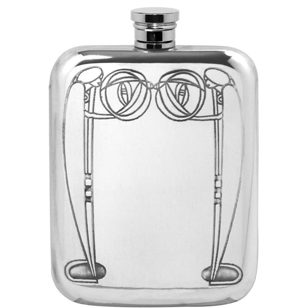 english factory 6oz Charles Rennie Mackintosh Pewter Hip Flask
