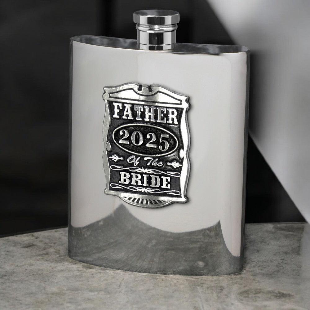 English Factory 6oz Father Of The Bride Pewter Hip Flask - Perfect Wedding Party Gifts 2025