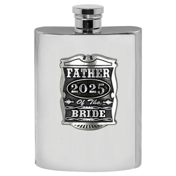 english factory 6oz Father Of The Bride Pewter Hip Flask - Perfect Wedding Party Gifts 2025