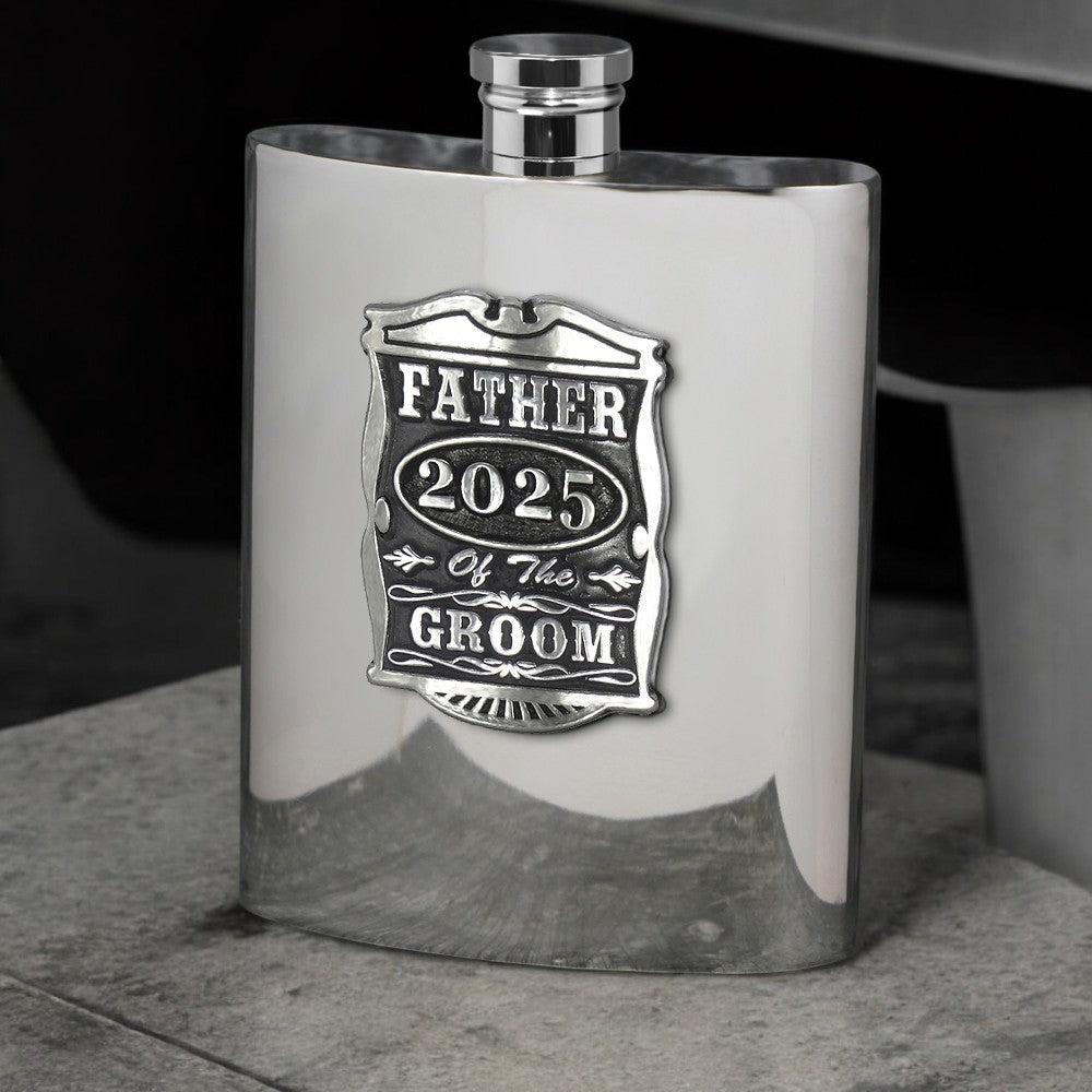 English Factory 6oz Father Of The Groom Pewter Hip Flask - Perfect Wedding Party Gifts 2025