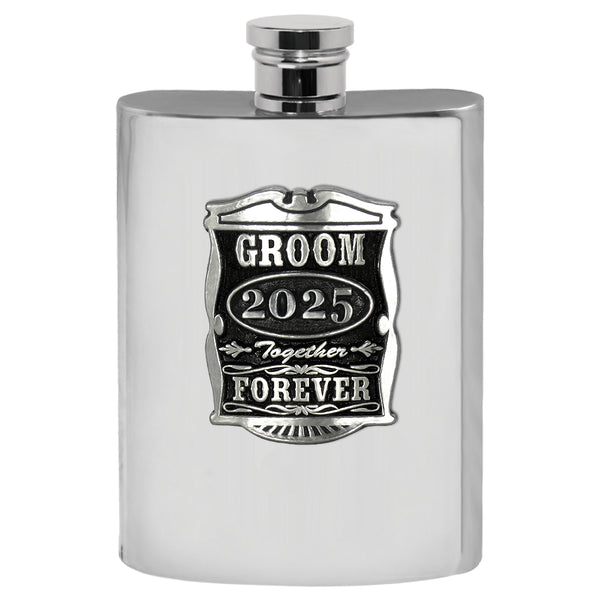 english factory 6oz Groom Pewter Hip Flask - Perfect Wedding Party Gifts 2025