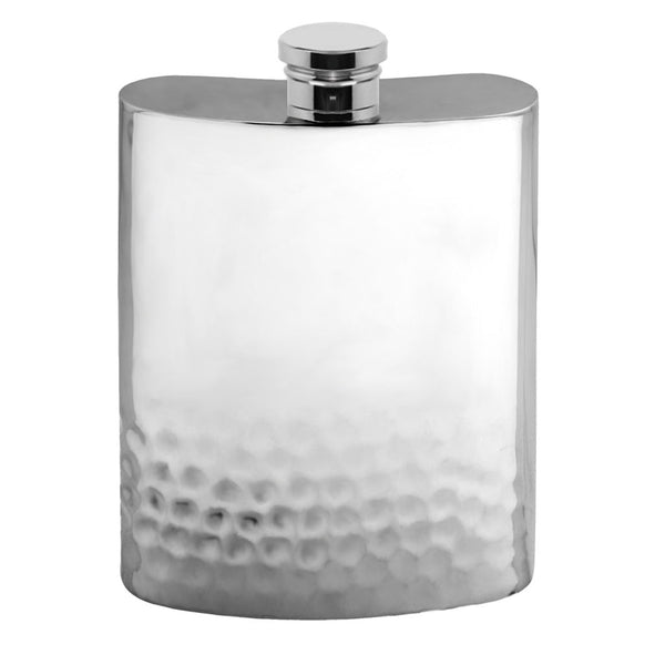 english factory 6oz Pewter Hip Flask Half Hammered Design
