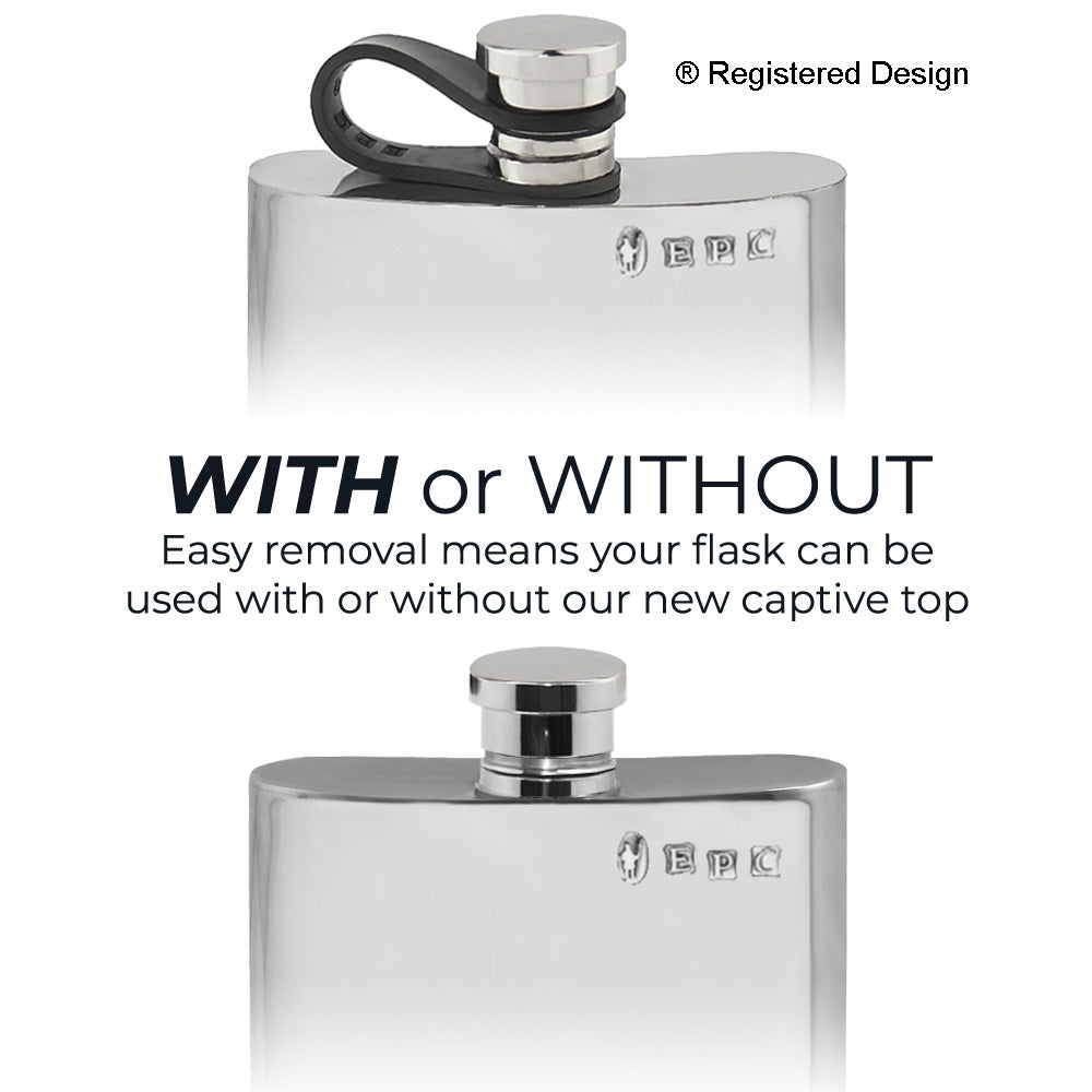 English Factory 6oz Pewter Hip Flask With Flexi Cap