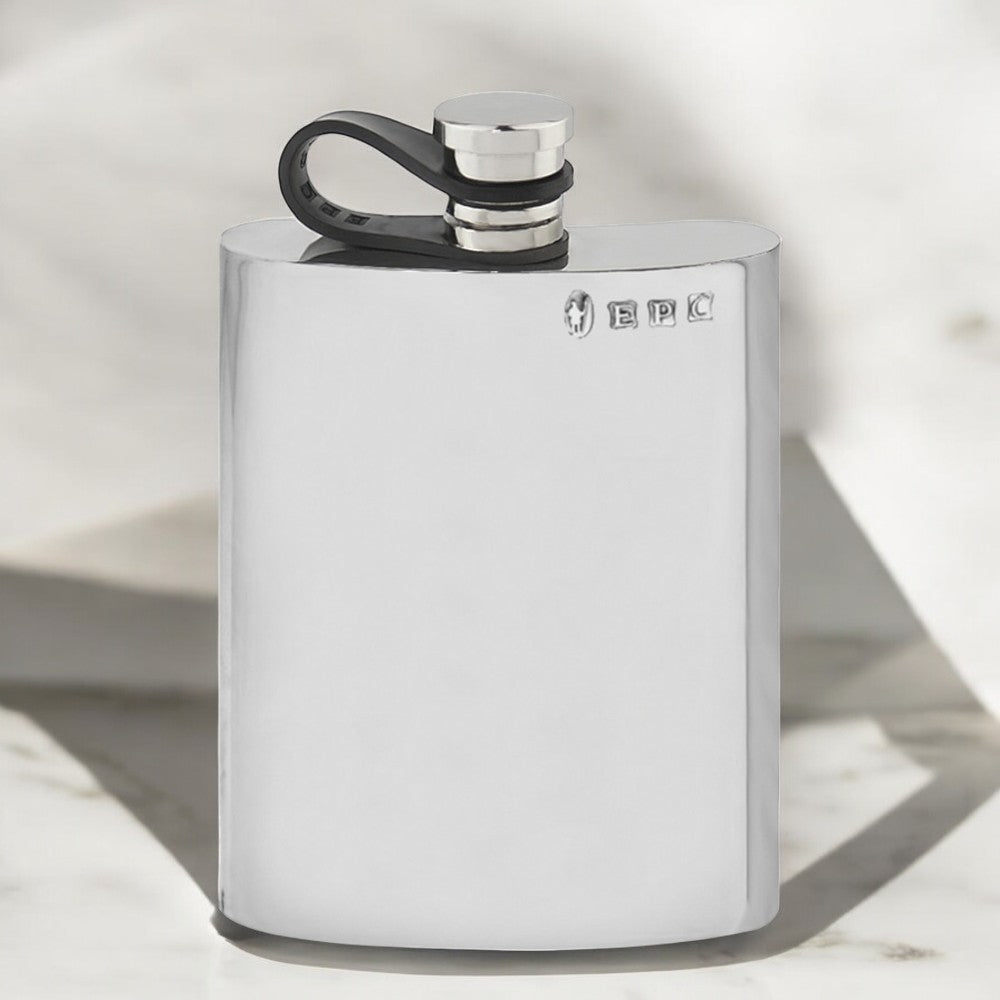 English Factory 6oz Pewter Hip Flask With Flexi Cap