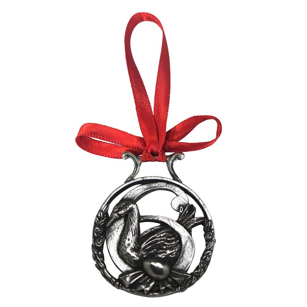 English Factory 6th Day Of Christmas Tree Pewter Ornament Bauble Decoration