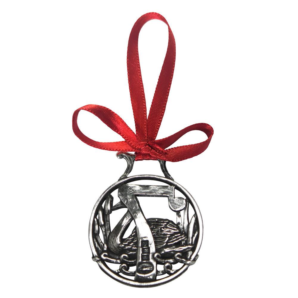 English Factory 7th Day Of Christmas Tree Pewter Ornament Bauble Decoration