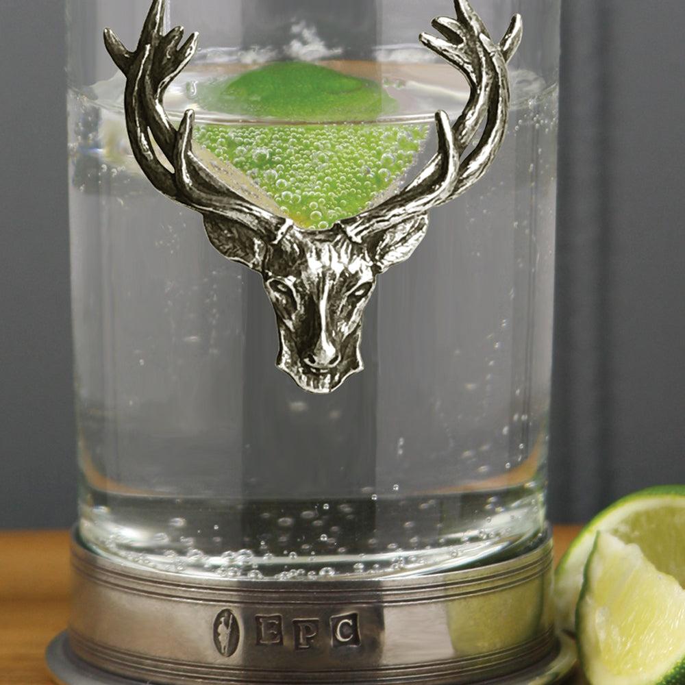 English Factory 8oz Stag Head Highball Spirits Glass Double Set